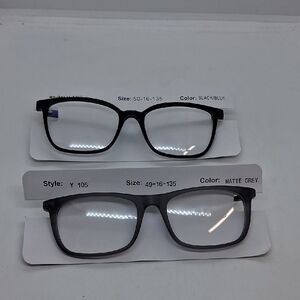 NWT Unbranded Matte Grey and Black/Blue Eyeglass Frames